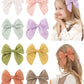 Doboi 8Pcs Baby Girls Hair Clips Fable Hair Bows Cotton Linen Bows For Girls Hair Accessories For Baby Toddlers Kids