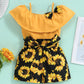 Hipea Toddler Baby Girls Summer Clothes Outfits Ruffle Camisole Casual Tops And Sunflower Shorts 2-Piece Newborn Girl Clothing S