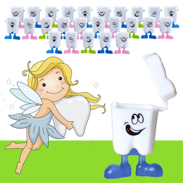 25Pcs Lost Teeth Saver Necklace Multicolor Tooth Boxes For Kids Keepsake Plastic Tooth Necklace