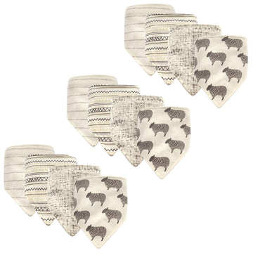 Hudson Baby Unisex Baby Cotton Bandana Bibs, Sheep 12-Pack, One Size