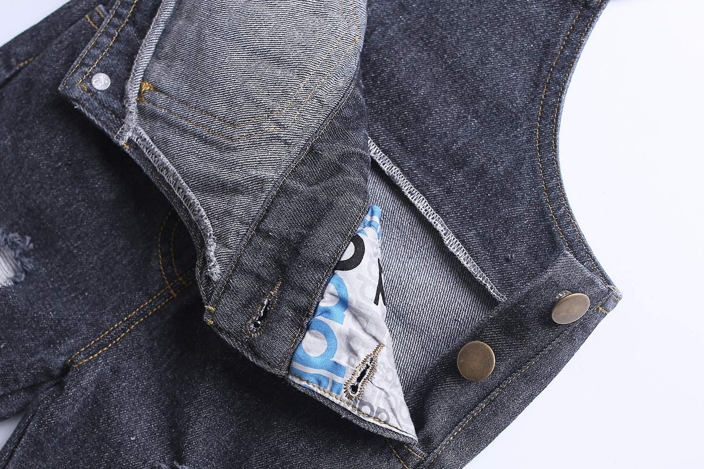 Kidscool Space Baby Boy Girl Jean Overalls,Toddler Ripped Denim Cute Workwear,Blue,6-12 Months