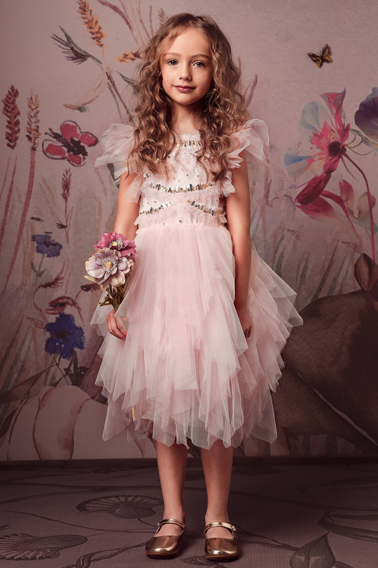 Tutuland Tutu Dress For Girls - Glitter Sequin Tulle Dress Tiered Layered Flower Girl Dress For Wedding Birthday Photo Prop