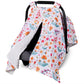 Metplus 2 in 1 Flowers Baby Car Seat Cover, Car Seat Canopy for Babies, Mom Multiuse Nursing Cover, Minky Baby Carrier Covers, N