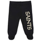 Gerber Nfl New Orlean Saints 3 Pack Bodysuit Footed Pant And Cap Registry Gift Set, Black/White New Orlean Saints, 6-9M