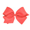 Wee Ones Girls' Classic Grosgrain Hair Bow With Plain Wrap Center On A Weestay Hair Clip, Handmade, King Sized Bow, Watermelon