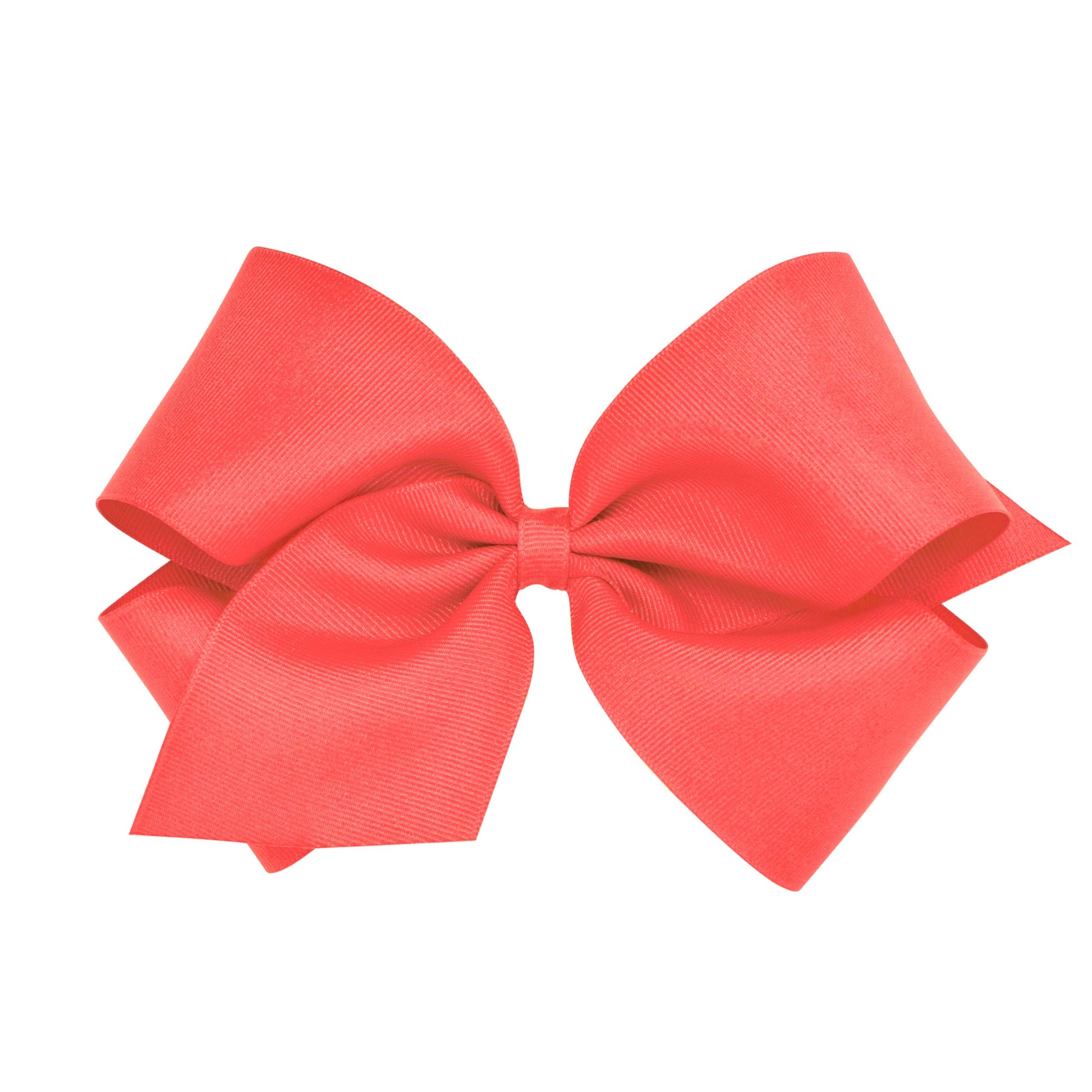 Wee Ones Girls' Classic Grosgrain Hair Bow With Plain Wrap Center On A Weestay Hair Clip, Handmade, King Sized Bow, Watermelon