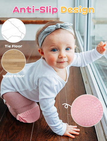 Bosoner Baby Crawling Anti-Slip Knee Pads,Unisex Baby Toddlers Kneepads 5 Pairs