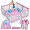 TOREVSIOR Foldable Baby Playpen with Mat, 50  50 Collapsible Playpen for Babies and Toddlers, Indoor & Outdoor Kids Safety Play 