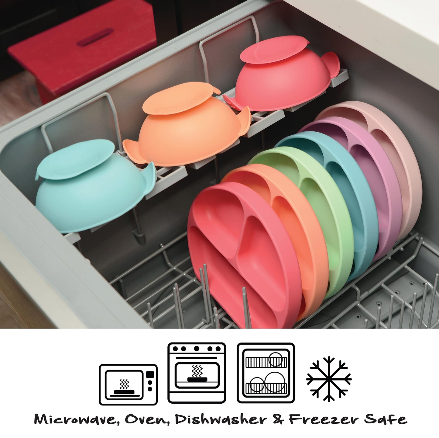 Primastella Unbreakable Silicone Non-Slip Bowl And Chew Spoon Set For Babies And Toddlers (Purple)