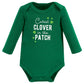 Hudson Baby Unisex Baby Cotton Long-Sleeve Bodysuits Infant And Toddler T Shirt Sets, Cutest Clover, 6-9 Months Us