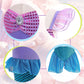 Luzlen Little Girls Mermaid Princess Costume Party Dress For Toddler Kids Baby Halloween Cosplay Dress Up With Accessories, Blue