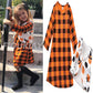 Fioukiay Toddler Girls'-Halloween-Outfit-Clothes-Dresses Long Sleeve Plaid Halloween Dress With Vest Coat (Orange, 3-4T)