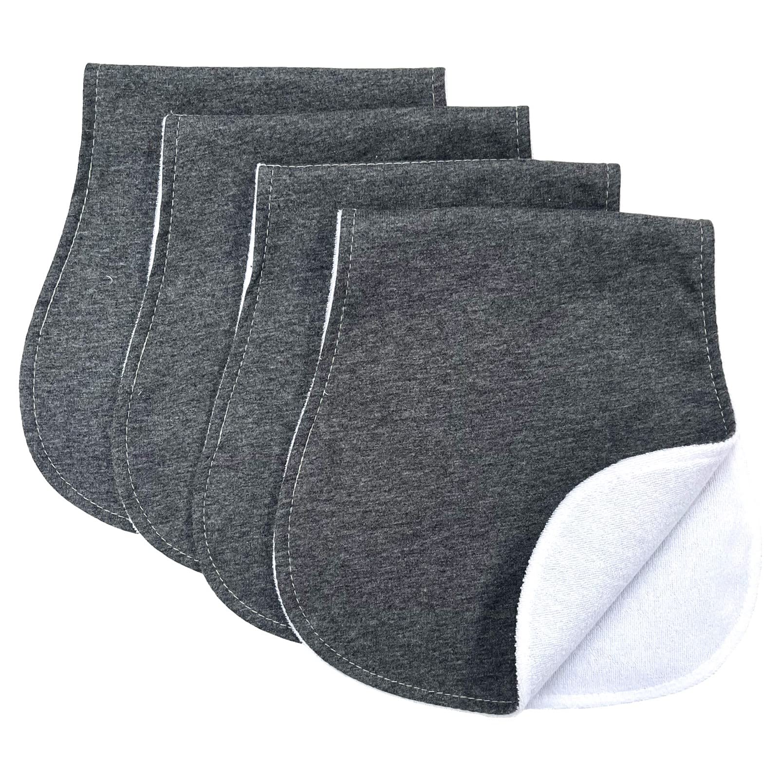 Arnzion Baby Burp Cloths Baby Burp Set Curved Absorbent and Soft Valuable 4 Pack (Flecked Grey)
