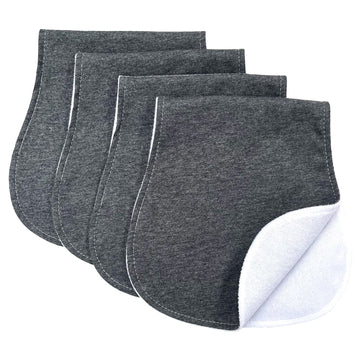 Arnzion Baby Burp Cloths Baby Burp Set Curved Absorbent and Soft Valuable 4 Pack (Flecked Grey)