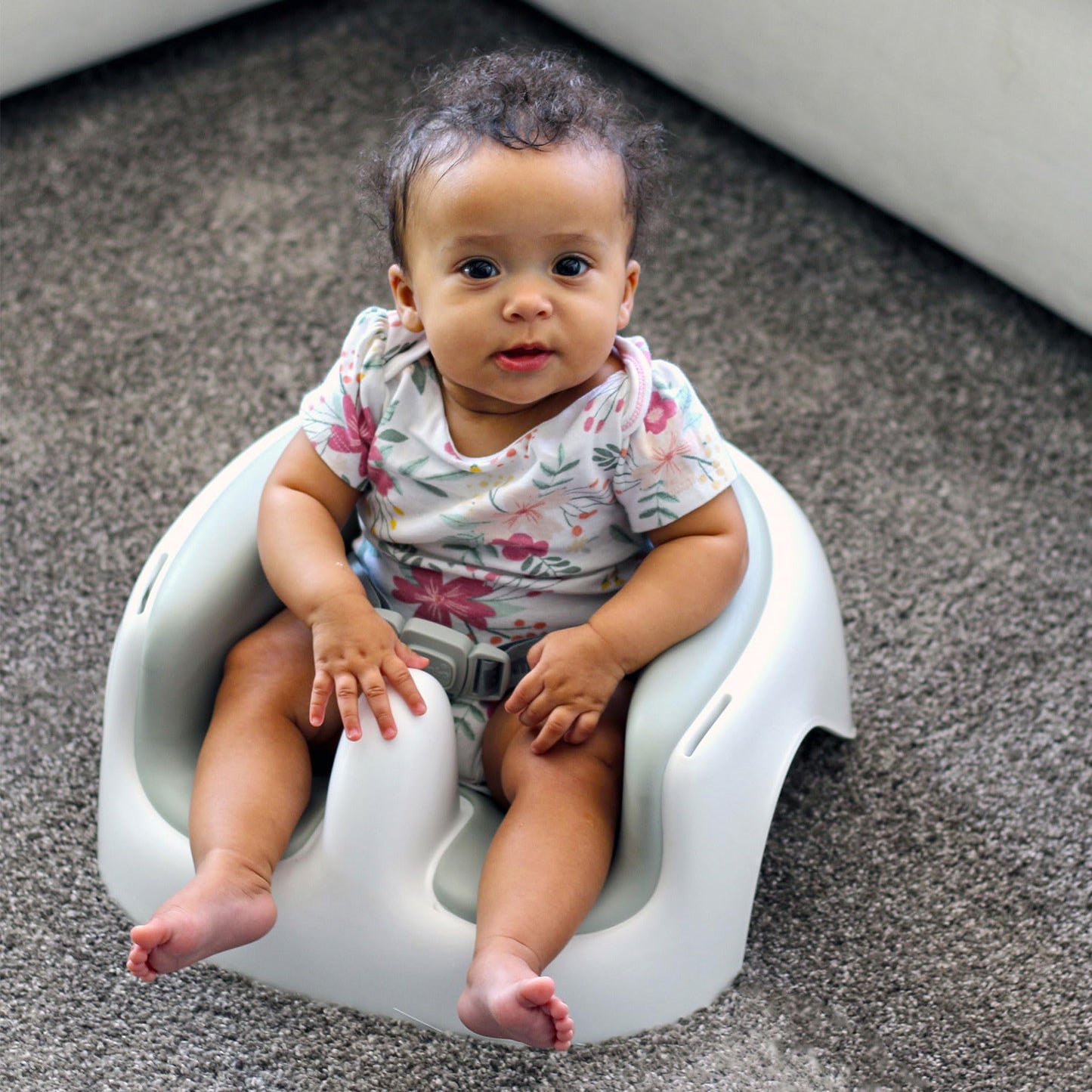 Bumbo Floor Seat Lite Combo - Portable Baby Booster Chair With Tray, Floor Seat For Feeding And Playtime, Extra Legroom For Bigg