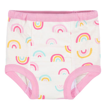 Gerber Baby Girls Infant Toddler 4 Pack Potty Training Pants Underwear Rainbow Turquoise And Pink 3T