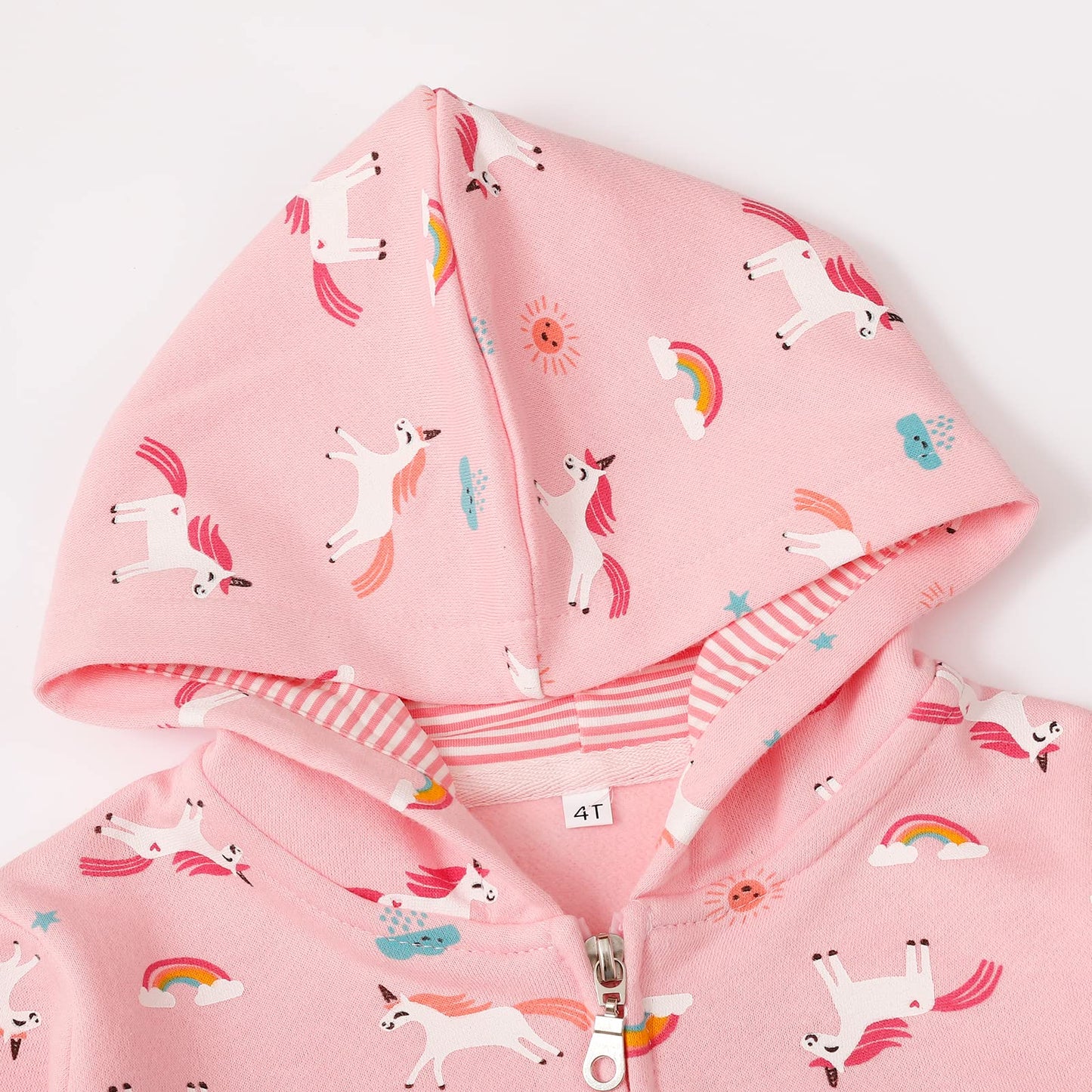 Akyzic Girls Zip Up Hoodie Unicorn Fall Jacket Kids Back To School Outfit Hooded Sweatshirt Toddler Girl Fall Outerwear 6T/8053
