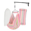 Beetot Baby Set | Pure Cotton Cloth, Removal Pad, Mosquito Net, Spring, Triangle And Window Hanger | Fs- (Pink, Line Design)