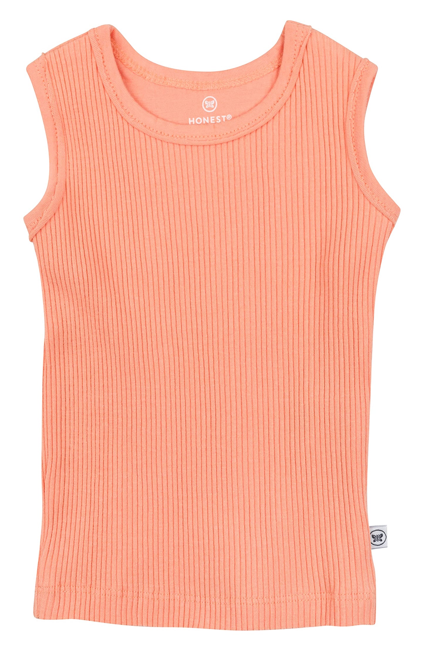 Honestbaby Organic Cotton Chunky Rib Tank, Coral Pink, 0-3 Months