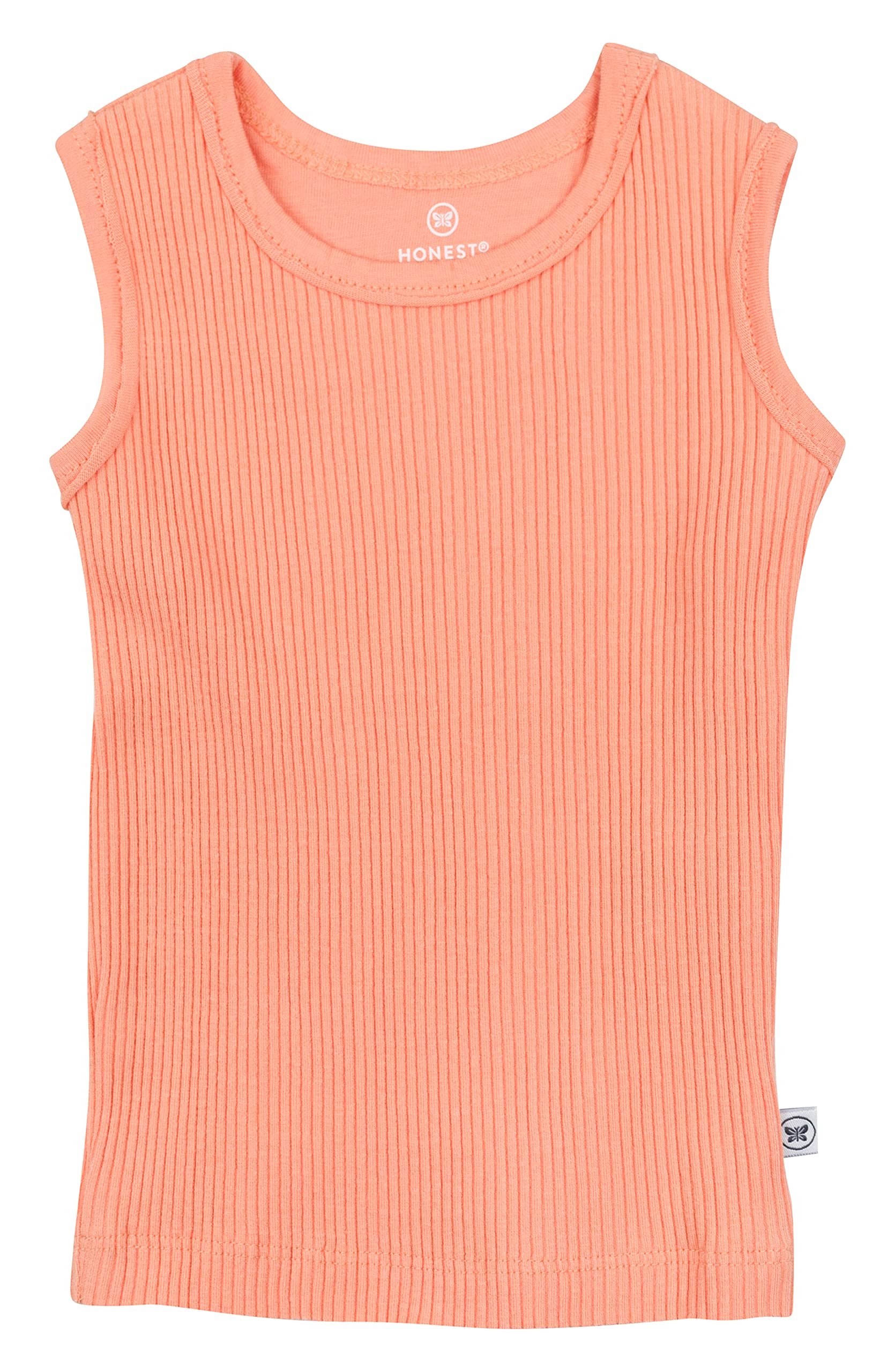 Honestbaby Organic Cotton Chunky Rib Tank, Coral Pink, 0-3 Months