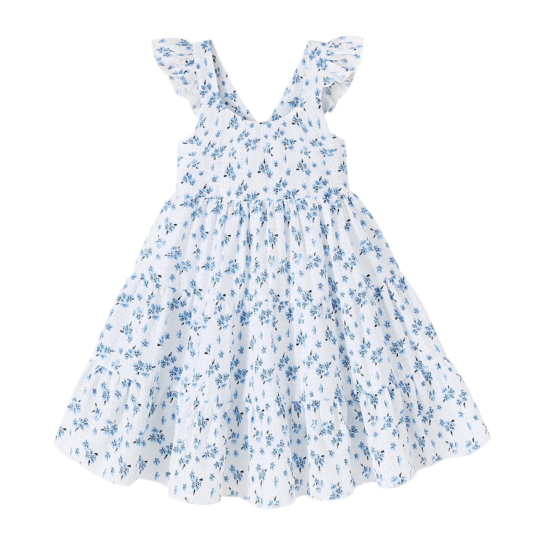 Younger Tree Toddler Baby Girl Dress Summer Outfits Flutter Sleeve Smo – Cutebab WBBAPB0D3DHBBGY
