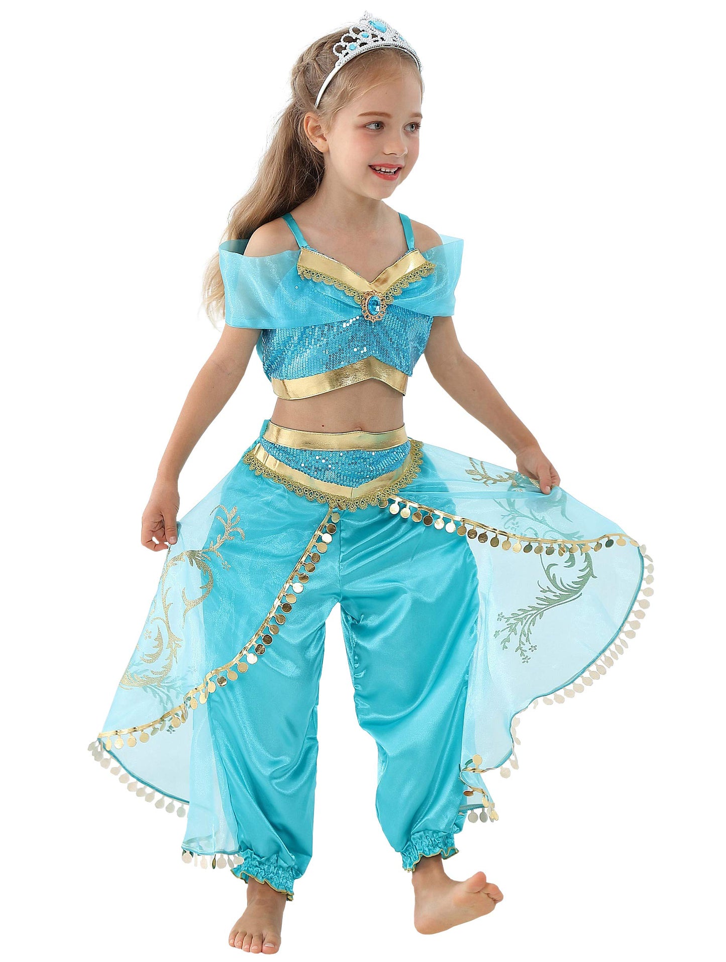 Dressy Daisy Girls Princess Dress Up With Headband Costumes Halloween Party Fancy Dress Size 6, Style A