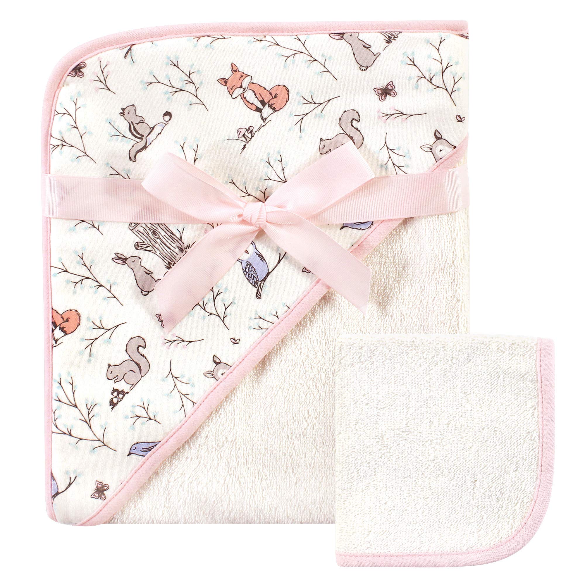 Hudson Baby Unisex Baby Cotton Hooded Towel And Washcloth, Enchanted F – Cutebab WBCBBB08NLHSQT7