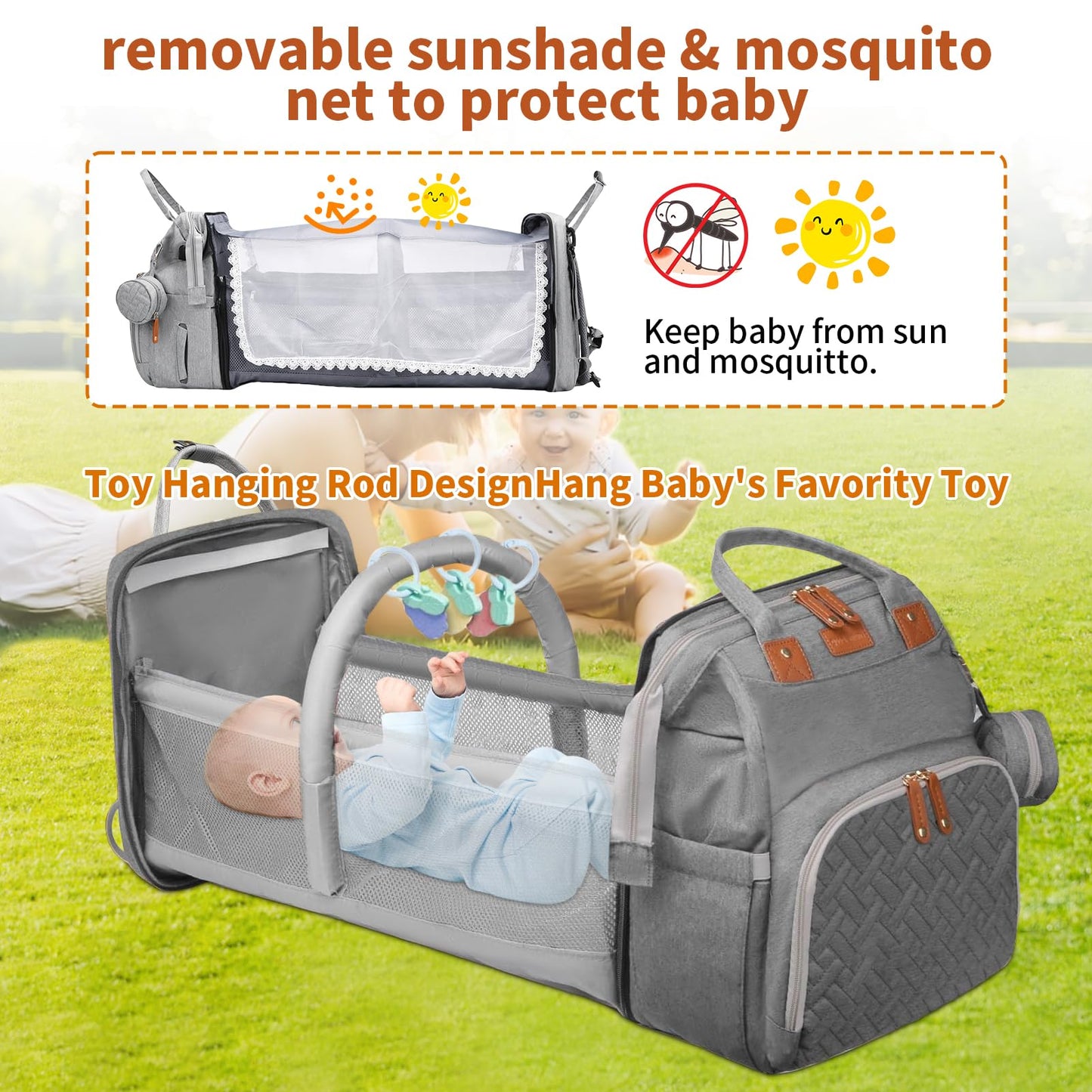 Lhdymxyn Baby Diaper Bags With Changing Station, Multifunctional Diaper Bag Backpack For Moms Dads With Usb Charging Port, Water
