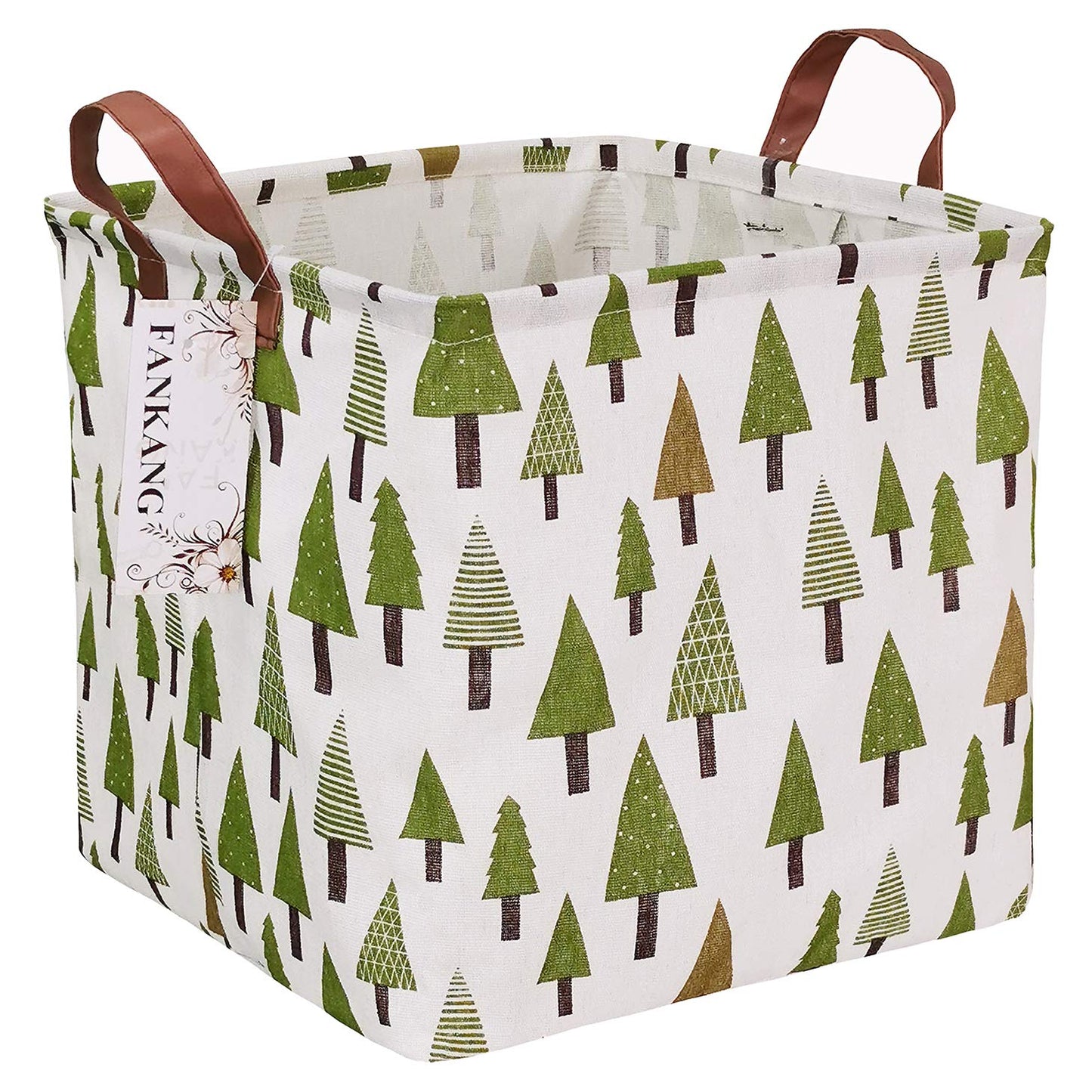 Fankang Square Nursery Hamper Storage Bins Canvas Laundry Basket Foldable With Waterproof Pe Coating Large Storage Baskets Gift