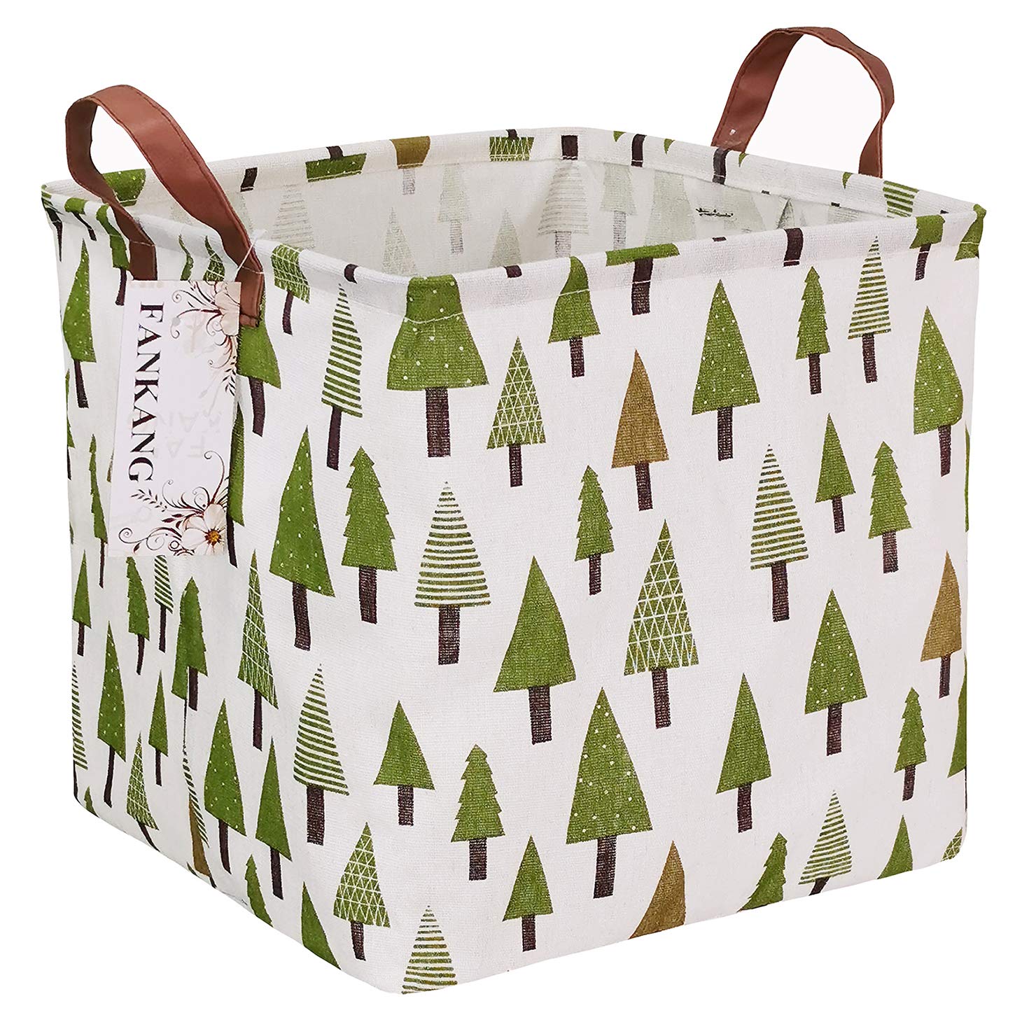 Fankang Square Nursery Hamper Storage Bins Canvas Laundry Basket Foldable With Waterproof Pe Coating Large Storage Baskets Gift