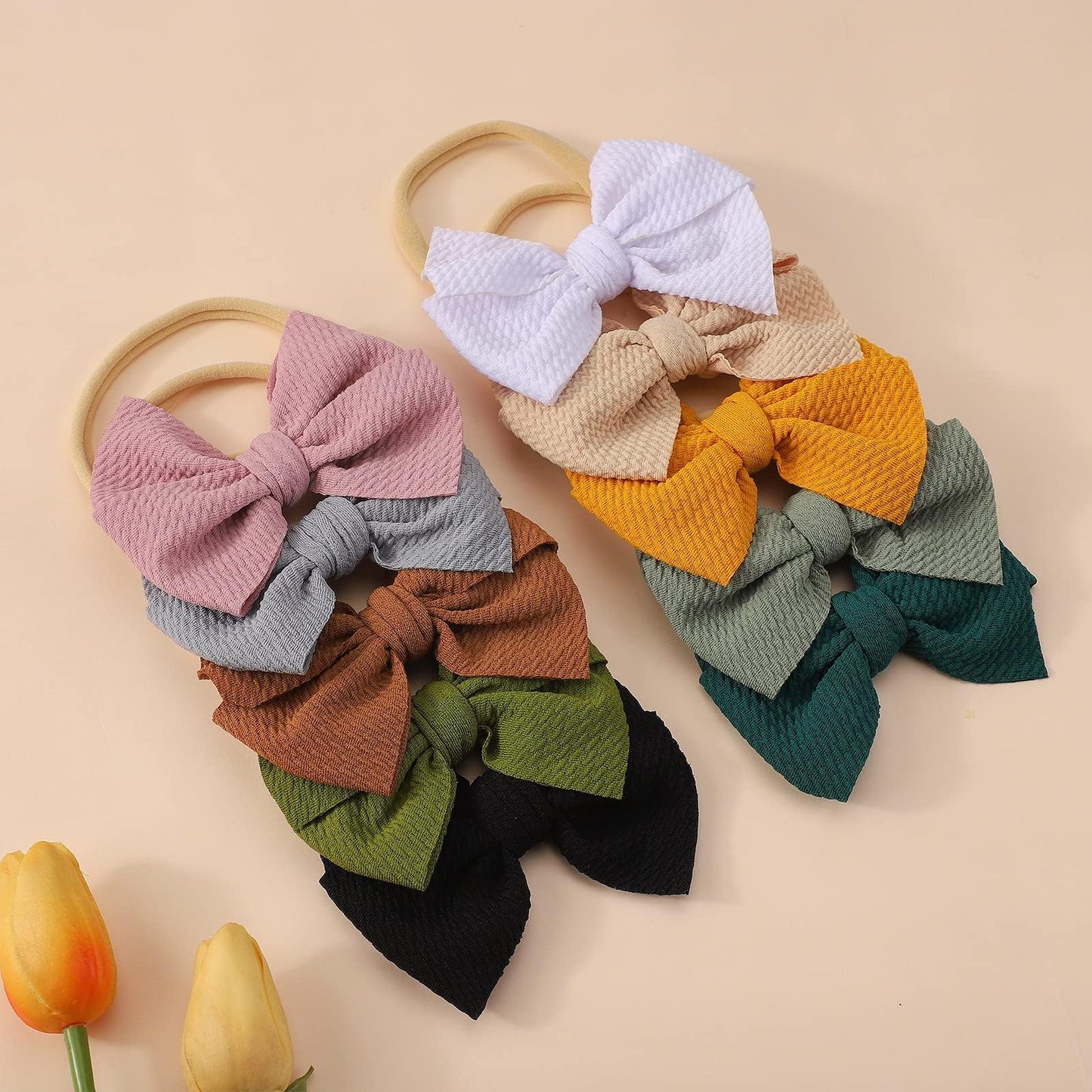 Yoyokid Hairband, 20 Pcs Baby Girls Nylon Headbands Super Soft Baby Hair Bands With Bows Elastic Hair Accessories For Newborn In