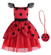 Reliparty Ladybug Dress For Girls With Mask And Bag Costume For Kids Dress Up Costume Birthday Halloween Christmas,6-7/130