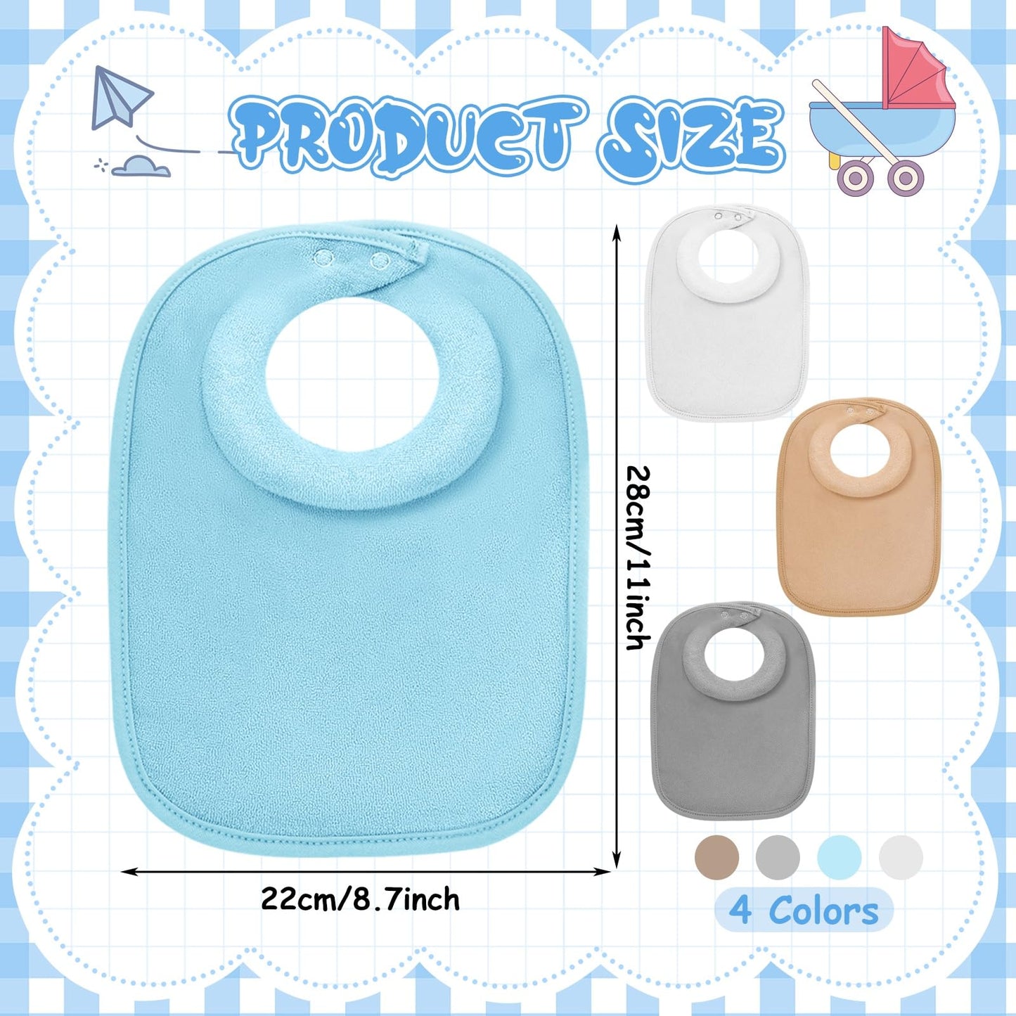 Twistover 4 Pcs Baby Feeding Bibs For Drooling And Teething Comfi Neck Baby Bib With Padded Collar Absorbent(Boy Color)