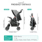 Amoroso Single Stroller - Baby Stroller With Four Wheels - Lightweight Stroller - Convertible Stroller With Extra Storage Space