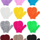 Boao 12 Pairs Toddler Mittens Bulk Kids Winter Knit Gloves pack Childrens Stretch Mittens for Toddler Boys Girls(Black, Khaki, C