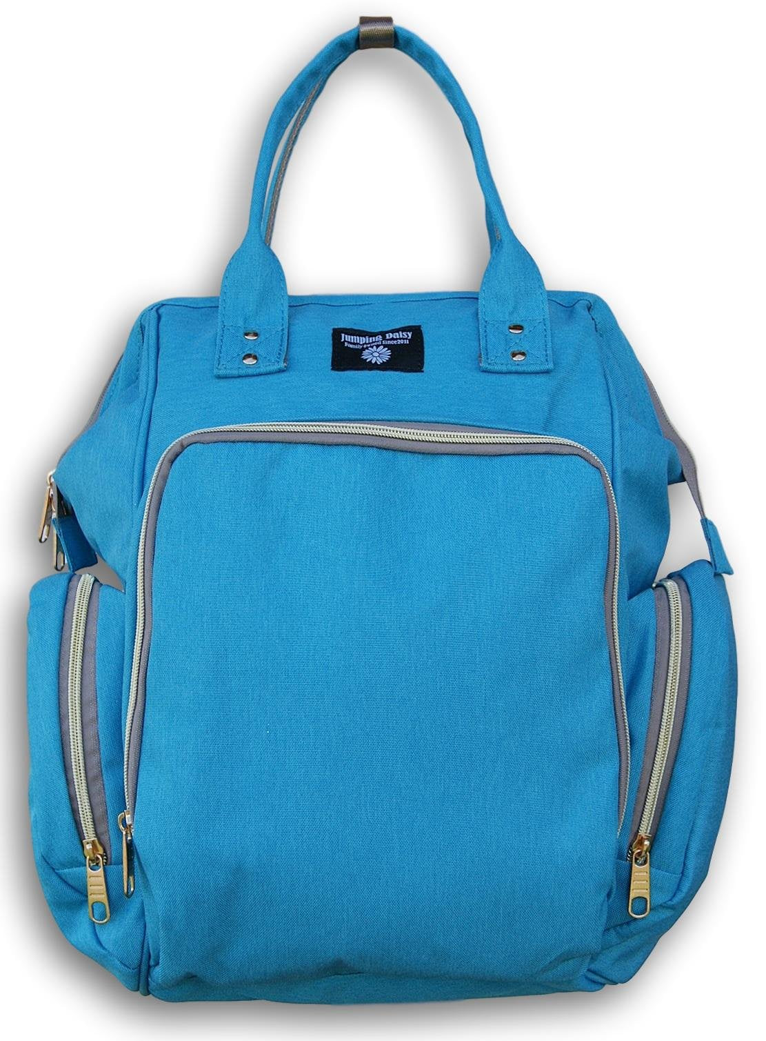 Jumping Daisy Large Backpack Baby Changing Diaper Bag (Blue)