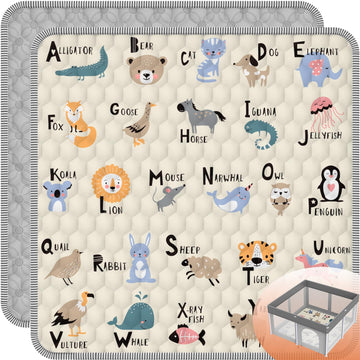 Baby Play Mat 50' X 50', Thickened Soft, Waterproof And Non-Slip Crawling Floor Pad, Machine Washable And Foldable For Floor P