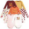 Hudson Baby Unisex Baby Cotton Long-Sleeve Bodysuits, Fall Squirrel 7-Pack, 18-24 Months