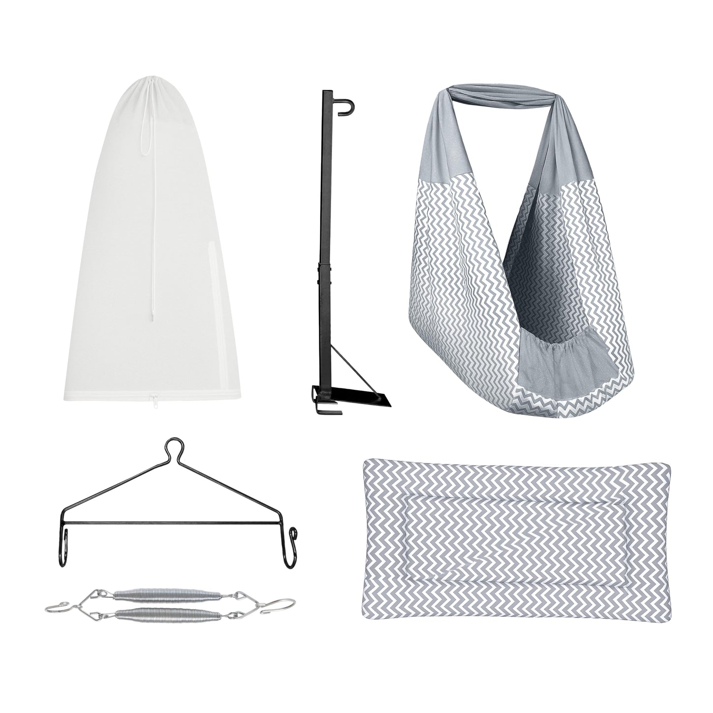Zivara Baby Swing Cradle Set | (3 In 1) Hanging Cradle Cotton Cloth, Removable Bed, And Mosquito Net | FsMelanchi Stripe