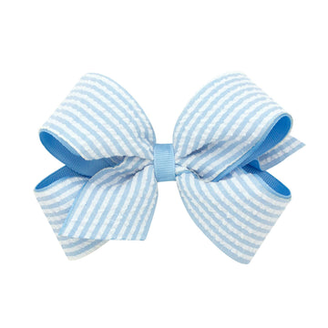 Wee Ones Medium Girls & Baby Girls Seersucker Bow - Blue