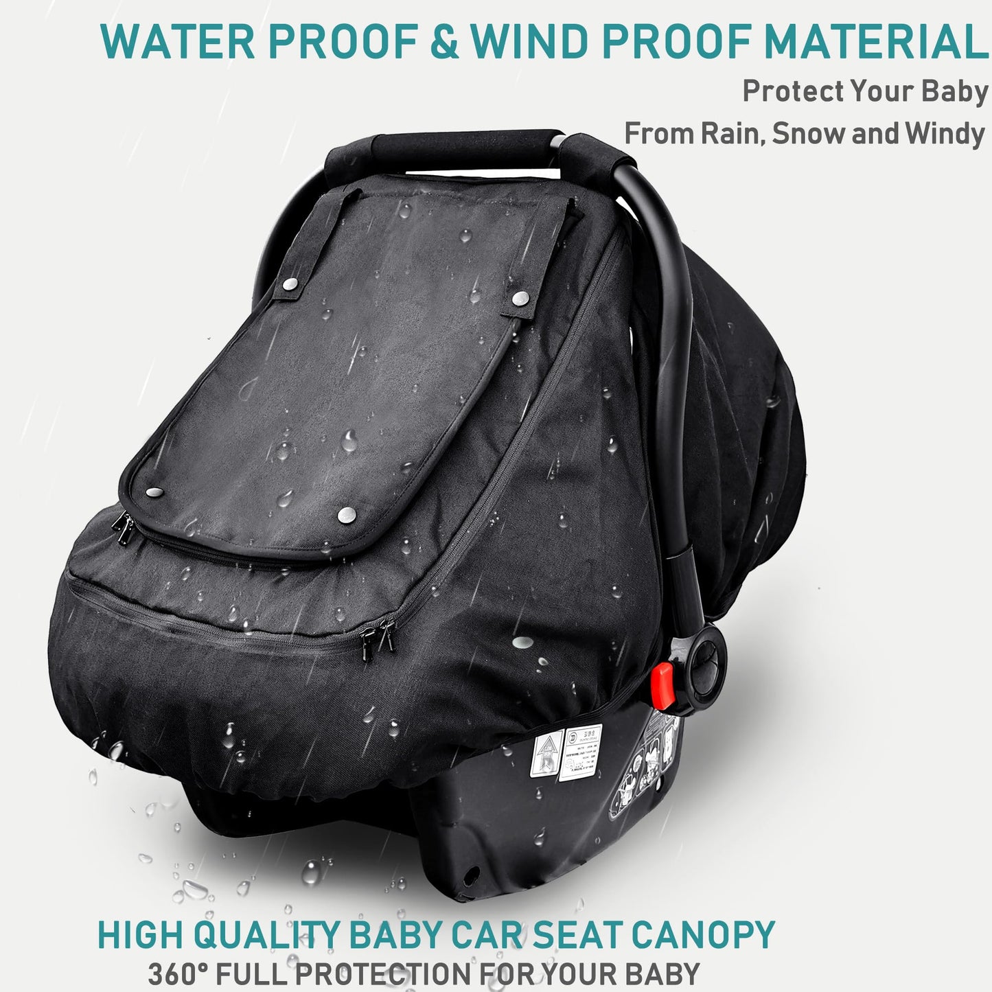 Waterproof Baby Car Seat Cover?Yvmvdv Patented Cold Weather Carseat Cover For Babies,Infant Car Seat Cover Canopy For Boy Girls,