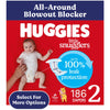 Huggies Size 2 Diapers, Little Snugglers Baby Diapers, Size 2 (12-18 Lbs), 186 Count (3 Packs Of 62), Packaging May Vary
