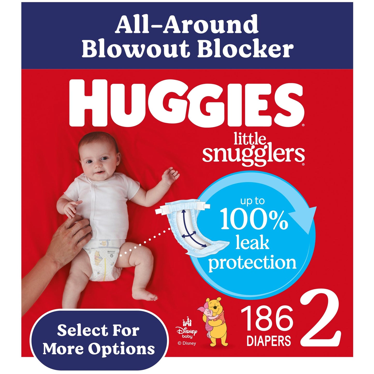 Huggies Size 2 Diapers, Little Snugglers Baby Diapers, Size 2 (12-18 Lbs), 186 Count (3 Packs Of 62), Packaging May Vary