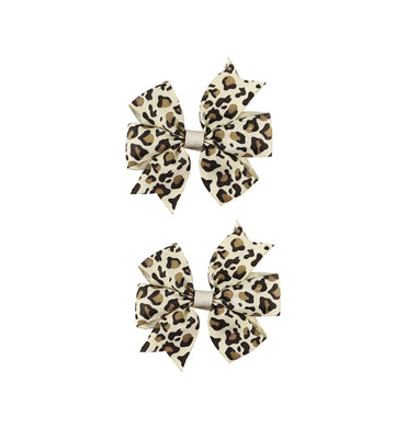 Baby Girls Leopard Bow hairpin girls bow Hair Accessories for women.(FJ65-Leopard A)