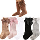 Colorful Childhood Baby Girls Knee High Socks Toddlers Tube Ruffled Bow Stockings Infant Newborn Cotton Princess Frilly Socks (5