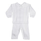 Little Things Mean A Lot Boys 100% Cotton Knit Two Piece White Christening Baptism Outfit - 18 Month