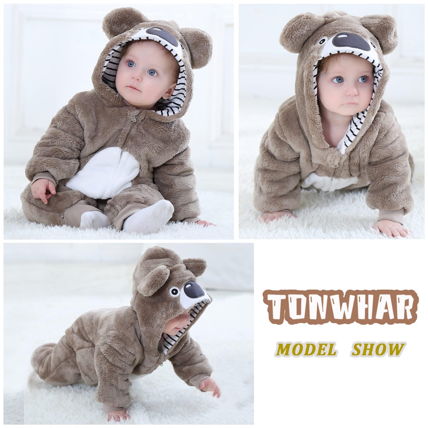Tonwhar Unisex Baby Animal Halloween Costume Kid'S And Toddler'S Autumn Winter Outfits Jumpsuit(4-5 T,Koala)
