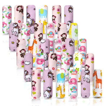Omilion Baby Washcloth - 30 Pack of Flannel Newborn Washcloths - 100% Cotton - Fun, Colorful Designs - Reusable - Washable - 7x1