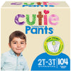 Cuties Boys 2T/3T Refastenable Potty Training Pants, Hypoallergenic With Skin Smart, 104 Count