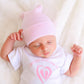 Nurses Choice 5 Piece Hospital Hat & Mitten Set For Newborn Baby (Girl)